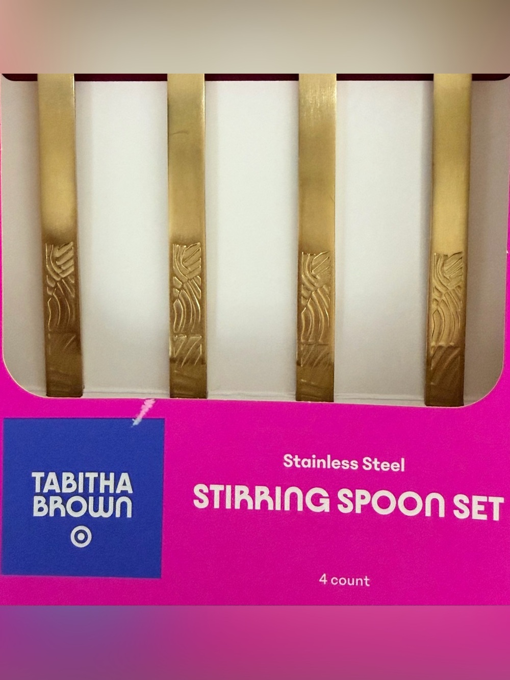 Tabitha Brown Gold Tone Stainless Steel 4 Piece Stirring Spoon Set   NIB - Picture 5 of 5